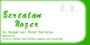 bertalan mozer business card